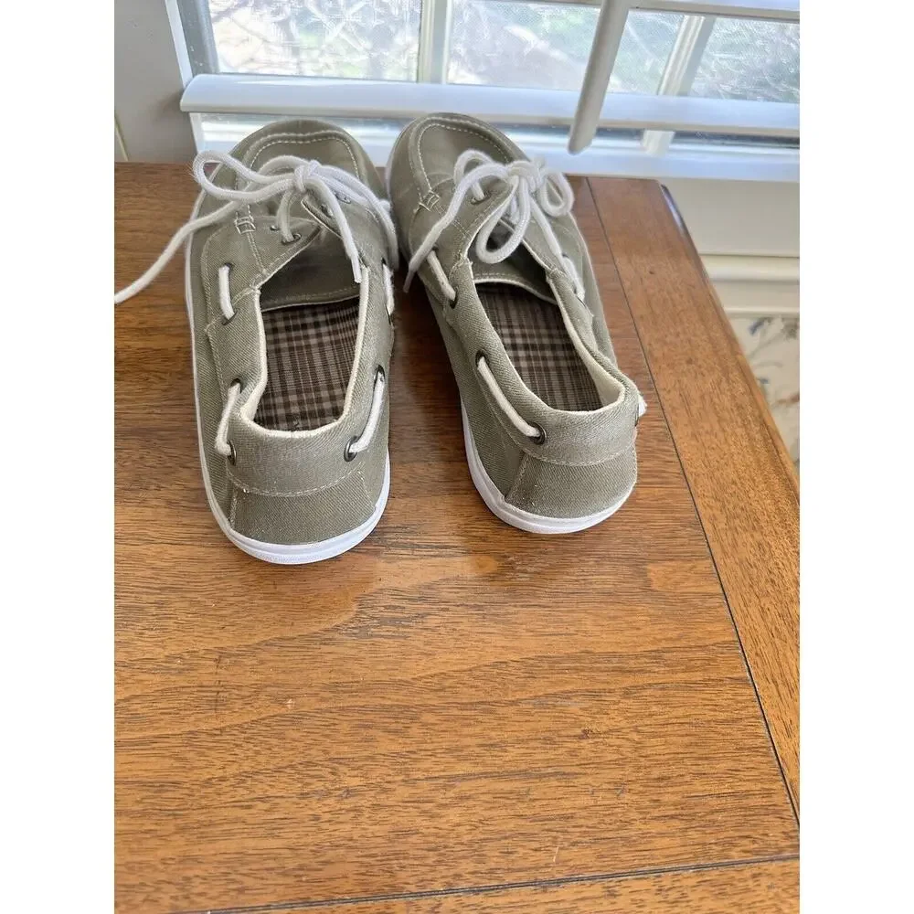 THOM MCAN GRAY CANVAS BOAT DECK MENS Size 9 SHOES